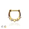 MULTI GEM CZ STAR SEPTUM HINGED CLICKER